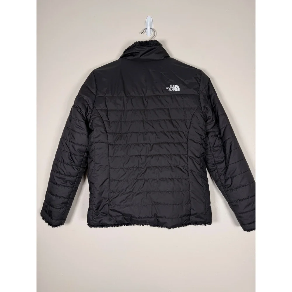The North Face Girls Black Reversible Mossbud Swirl Jacket Size L 14/16 Puffer
